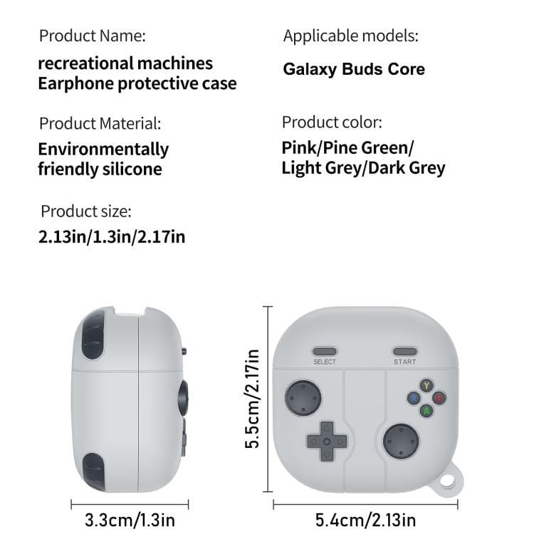 Silikoneetui i retro gaming-stil til Samsung Galaxy Buds Core - Lysegrå