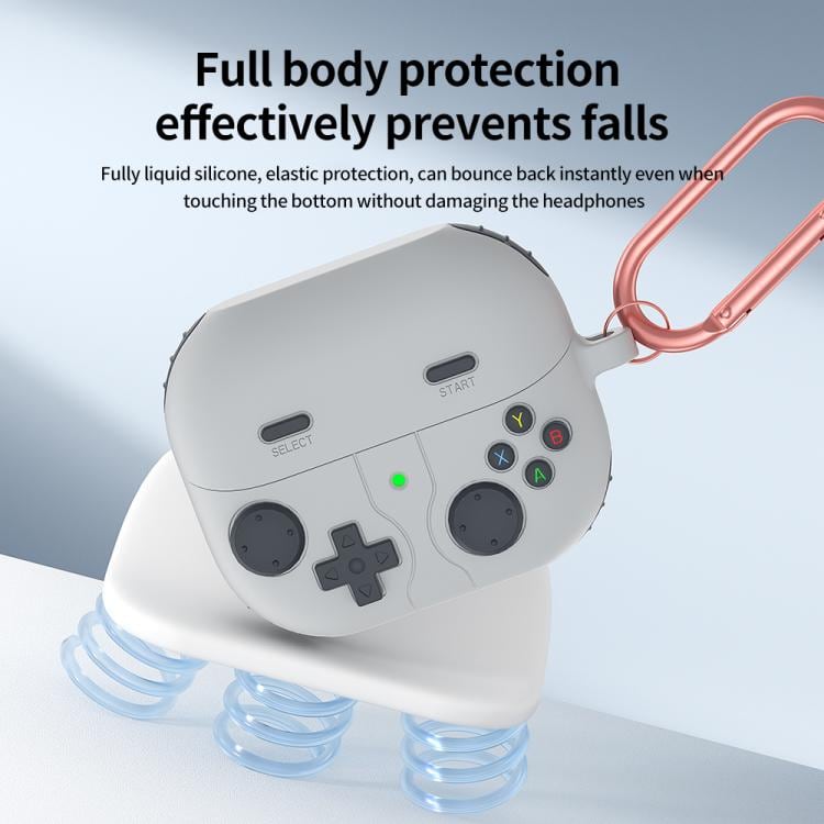 Silikoneetui i retro gaming-stil til Samsung Galaxy Buds3 FE - Lysegrå