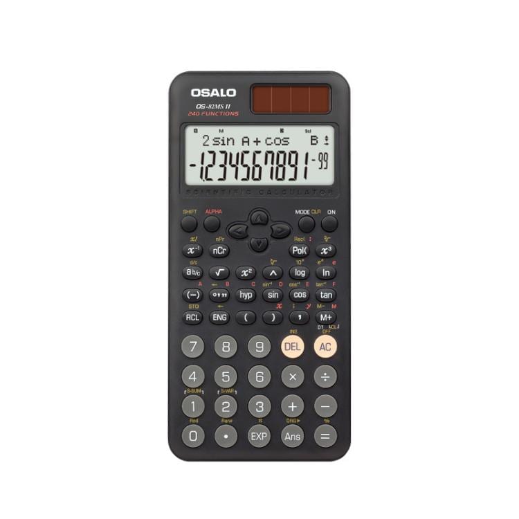 Lommeregner med 240 funktioner / videnskabelig lommeregner / skolelommeregner med solcelle