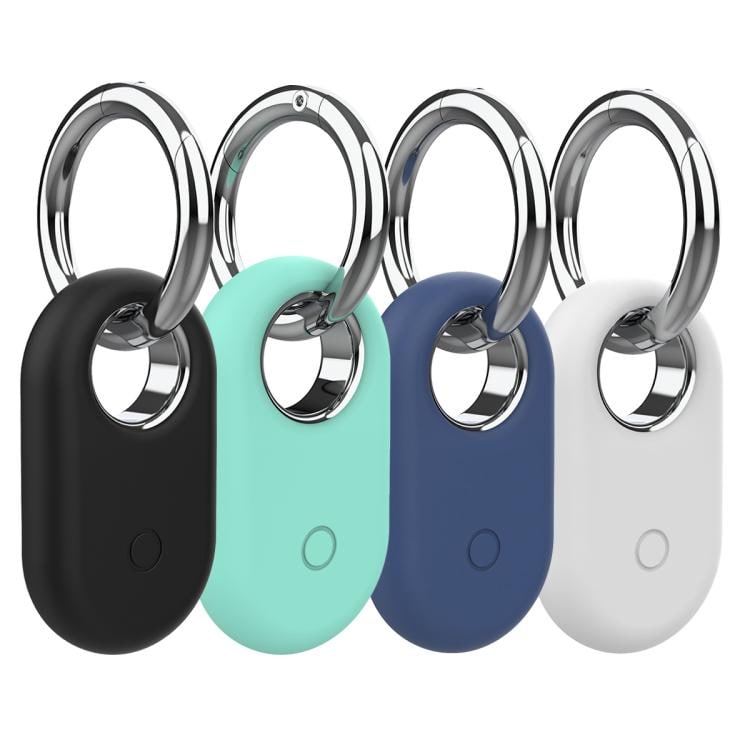 Silikoneetui med nøglering til Samsung SmartTag2, 4-pak – Svart/grøn/blå/hvid