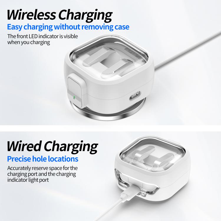 Hovedtelefonetui med kliklås til Galaxy Buds4 og Buds4 Pro – Hvid