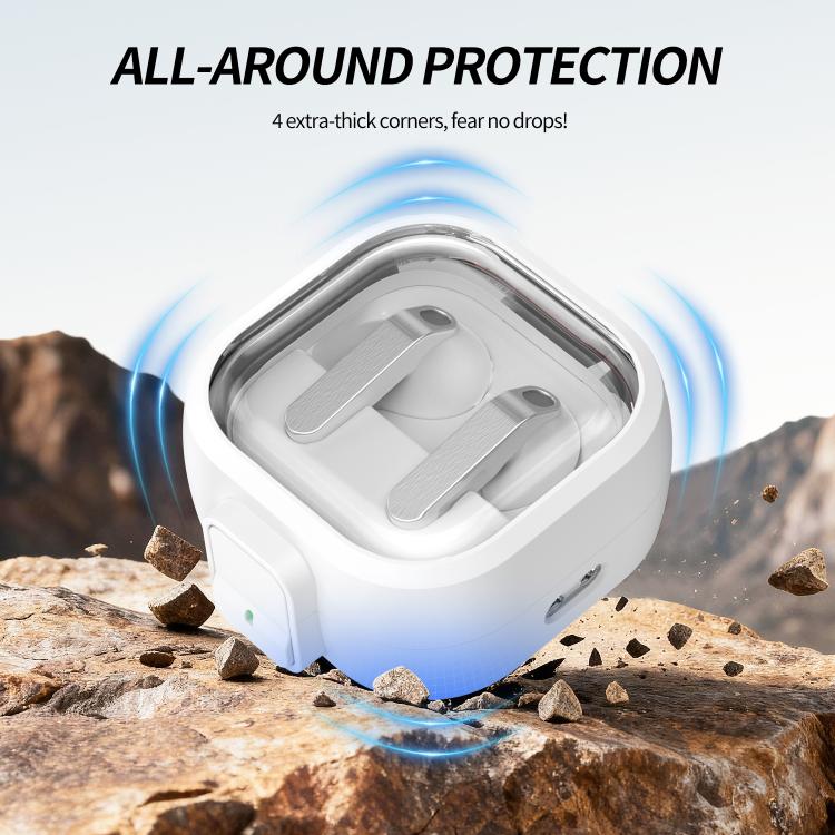 Hovedtelefonetui med kliklås til Galaxy Buds4 og Buds4 Pro – Hvid