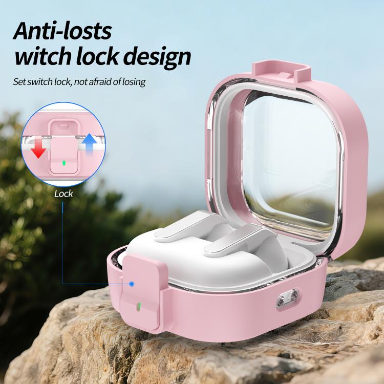 Hovedtelefonetui med kliklås til Galaxy Buds4 og Buds4 Pro – Rosa