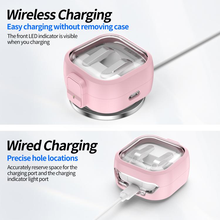 Hovedtelefonetui med kliklås til Galaxy Buds4 og Buds4 Pro – Rosa