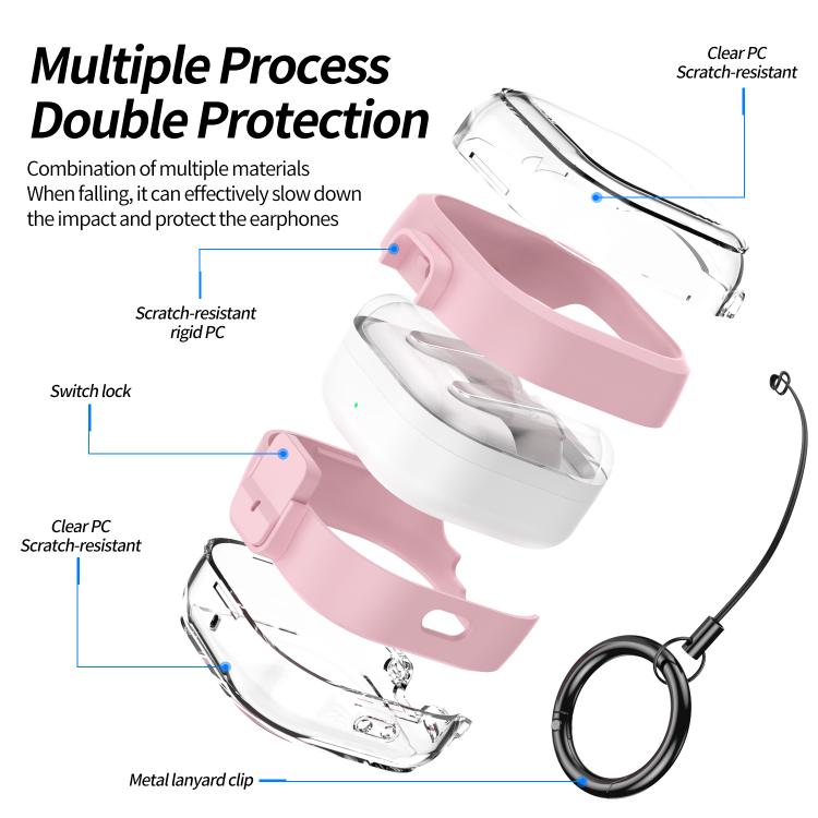 Hovedtelefonetui med kliklås til Galaxy Buds4 og Buds4 Pro – Rosa