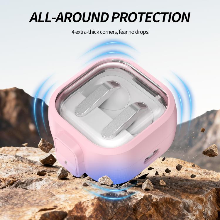 Hovedtelefonetui med kliklås til Galaxy Buds4 og Buds4 Pro – Rosa