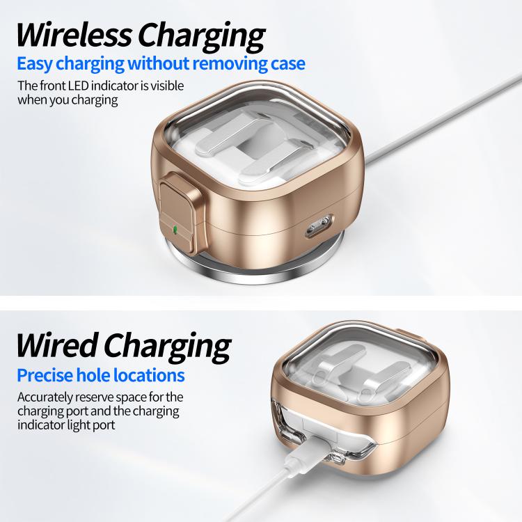 Hovedtelefonetui med kliklås til Galaxy Buds4 og Buds4 Pro – Roséguld