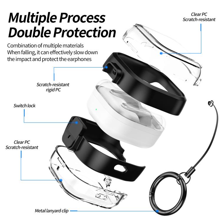 Hovedtelefonetui med kliklås til Galaxy Buds4 og Buds4 Pro – Svart