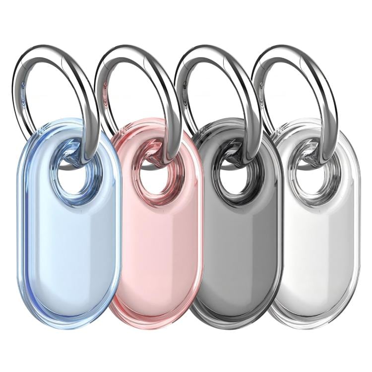 Vandtæt etui med nøglering til Samsung SmartTag2, 4-pak – Klar/Svart/Lyserød/Blå
