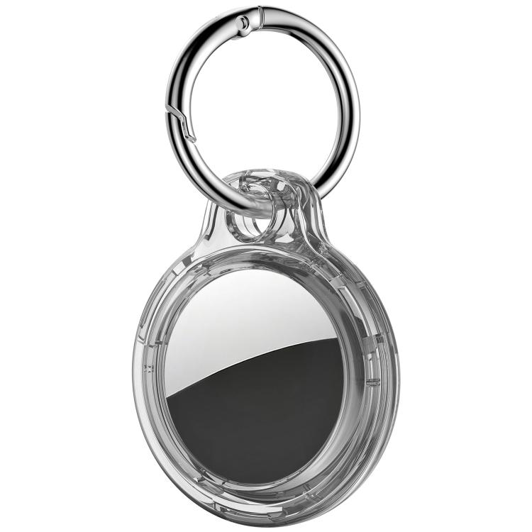 Hårdt etui med nøglering til AirTag 1. og 2. generation – Klar – Svart – Beskyttelsesetui til AirTag