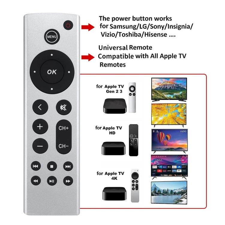 Fjernbetjening til Apple TV 4K/HD Gen 2-7 / Erstatningsfjernbetjening til Apple TV