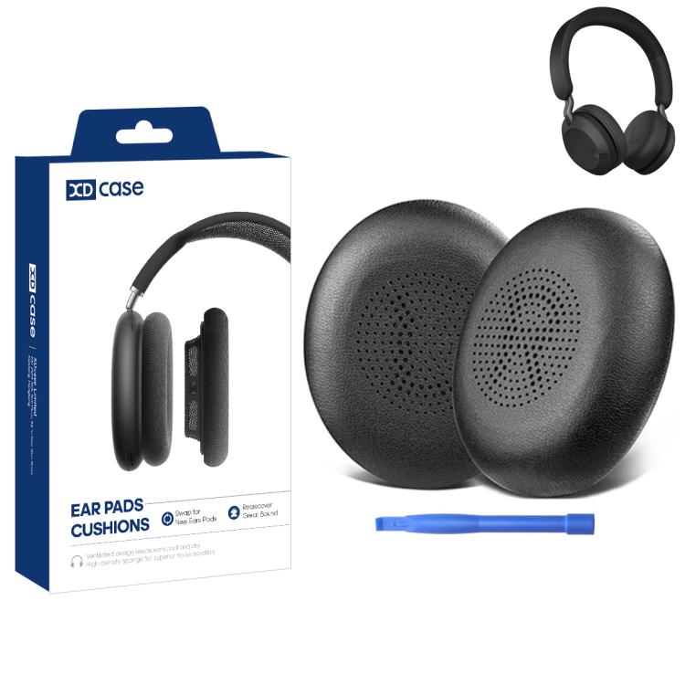 Ørepuder i kunstlæder til Jabra Elite 45h/Evolve2 65 - Svart