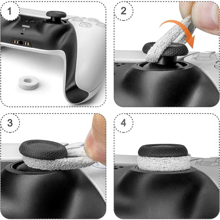 Præcisionsringe i blødt silikone til PS4/PS5/Xbox/Switch, 8-pak – Svart/lilla/hvid/grøn