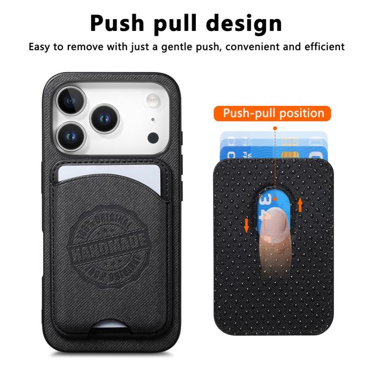 Magnetisk mobiletui i kunstlæder med kortholder til iPhone 16 Plus - Svart