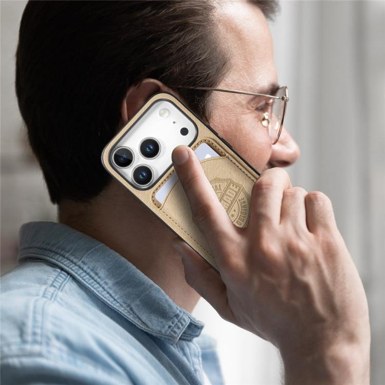 Magnetisk mobiletui i kunstlæder med kortholder til iPhone 16 - Khaki