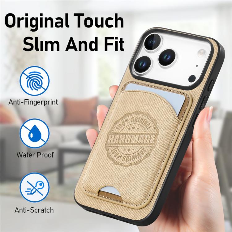 Magnetisk mobiletui i kunstlæder med kortholder til iPhone 14 Plus - Khaki