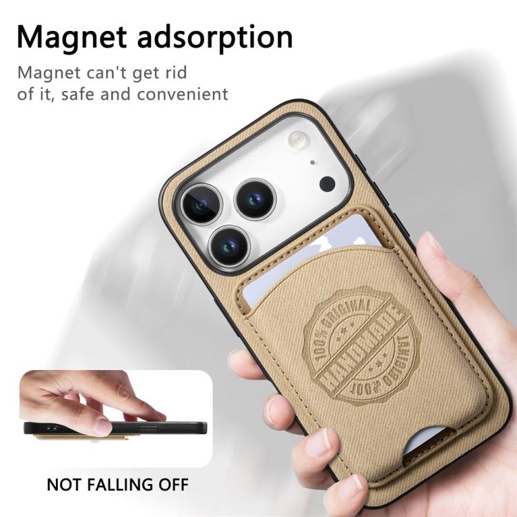 Magnetisk mobiletui i kunstlæder med kortholder til iPhone 12 Pro - Khaki