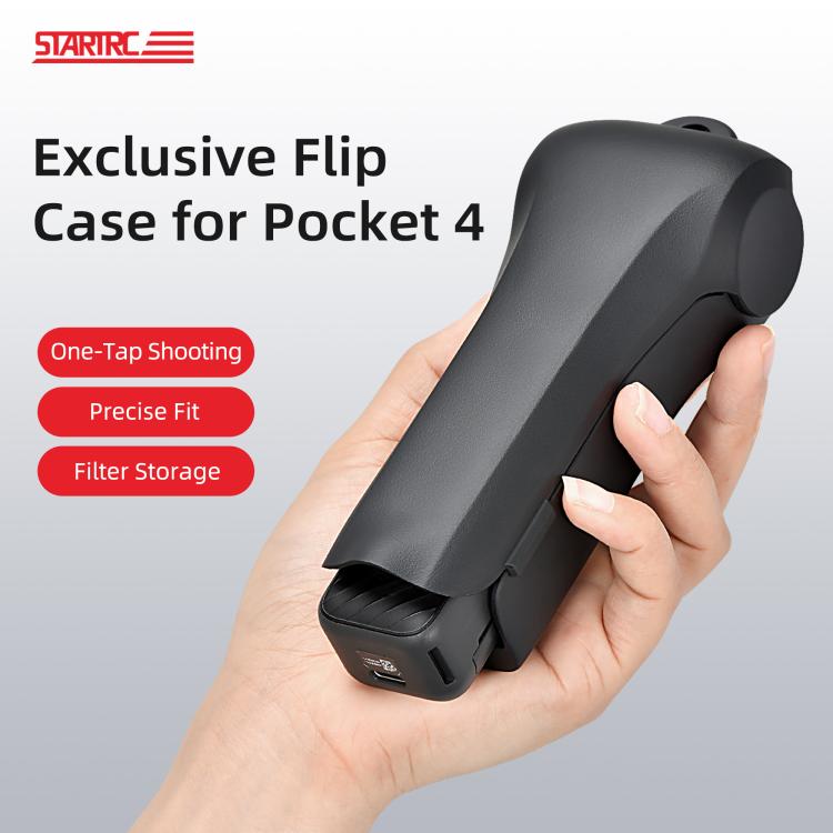 Beskyttende opbevaringsetui med fliplock til DJI Osmo Pocket 4 – Svart / Kameraetui til lommekamera