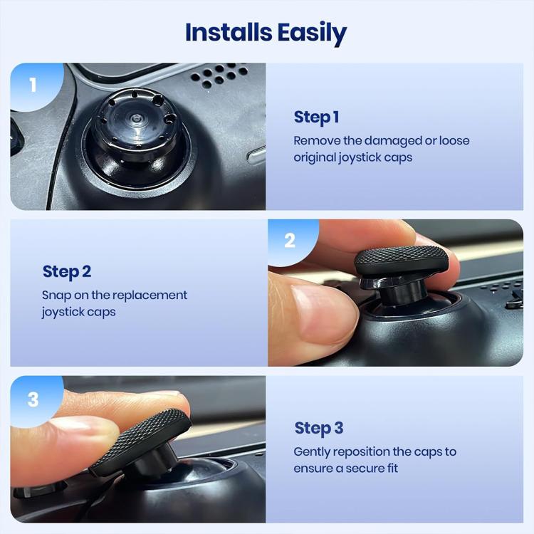 Joystickgreb til PS5/PS4, 10-pak – Svart / Erstatningshætter til analogstikker