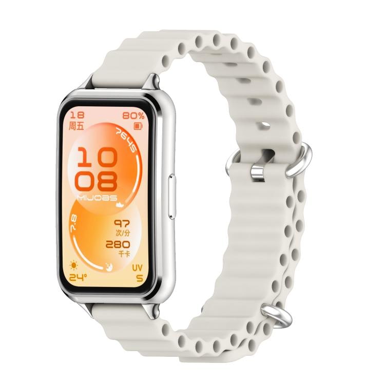Silikonarmbånd til Huawei Band 11/11 Pro – Grå/sølv / Blødt urrem i silikone