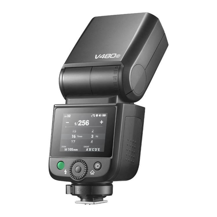 Godox TTL-blitz V480 til Canon / rund Li-ion-blitz til Canon / TTL-speedlite med 2,4 GHz X-system