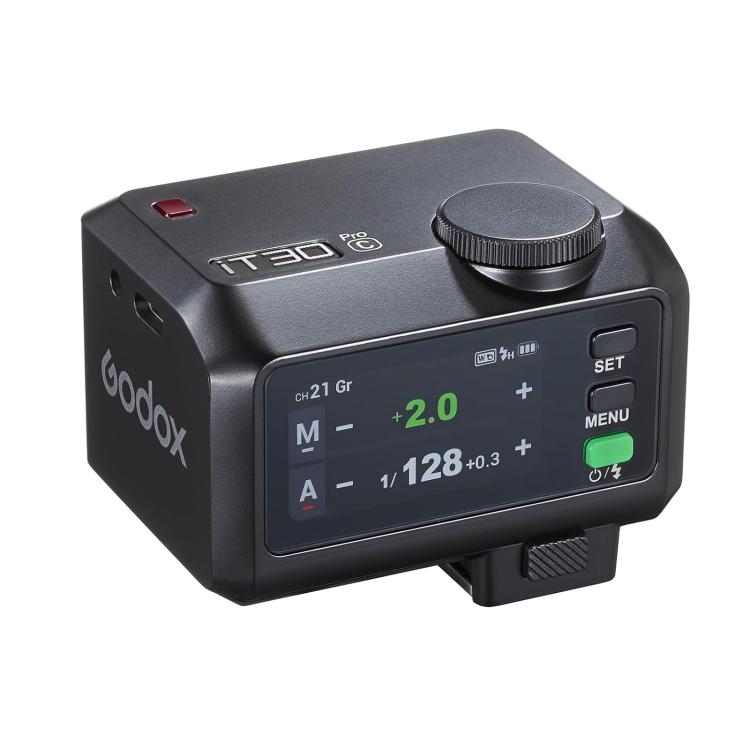 Godox iT30 Pro C TTL-blitz til Canon – svart / mini-TTL-blitz til Canon med touchscreen