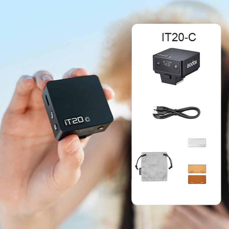Godox iT20 C TTL-blitz til Canon – Svart / mini-TTL-blitz til Canon / iFlash-kamera-blitz med HSS