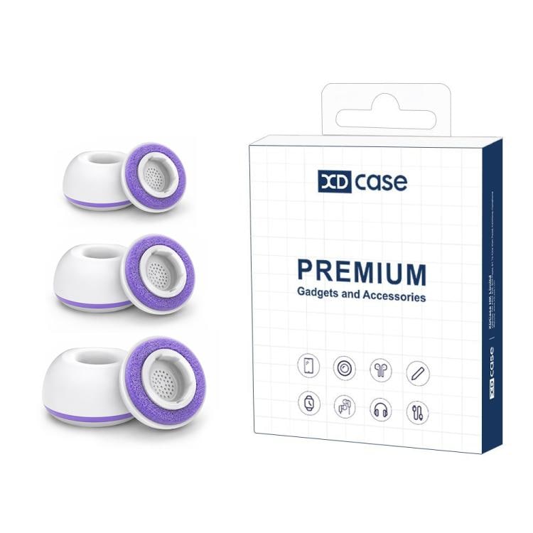 Ørepropper af skum til Galaxy Buds3 Pro og Buds4 Pro – 3 par i størrelserne S, M og L – hvid og lilla