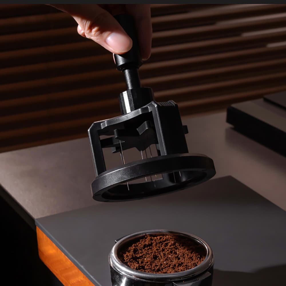 Roterende WDT-værktøj 53 mm / roterende nålefordeler til espresso / kaffedistributør med nåle