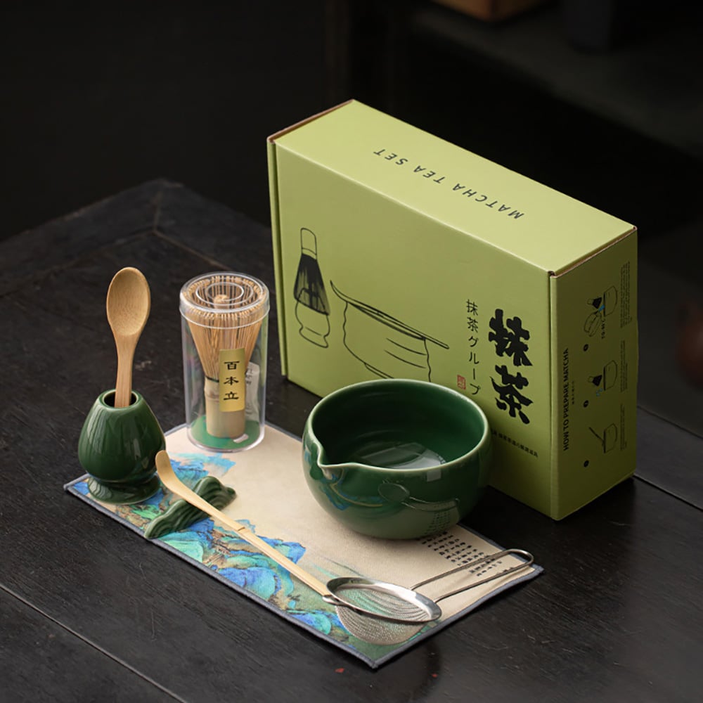 Matcha-tesæt / matcha-sæt / matcha-sæt med piskeris og skål / tesæt til matcha