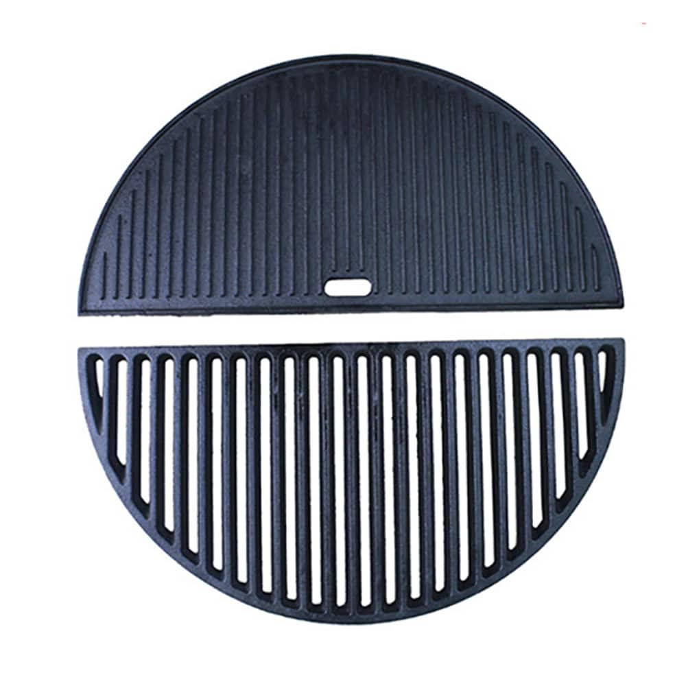 To-delt støbejernsplade 22 tommer / grillplade Ø46,5 cm / stegeplade til keramisk grill