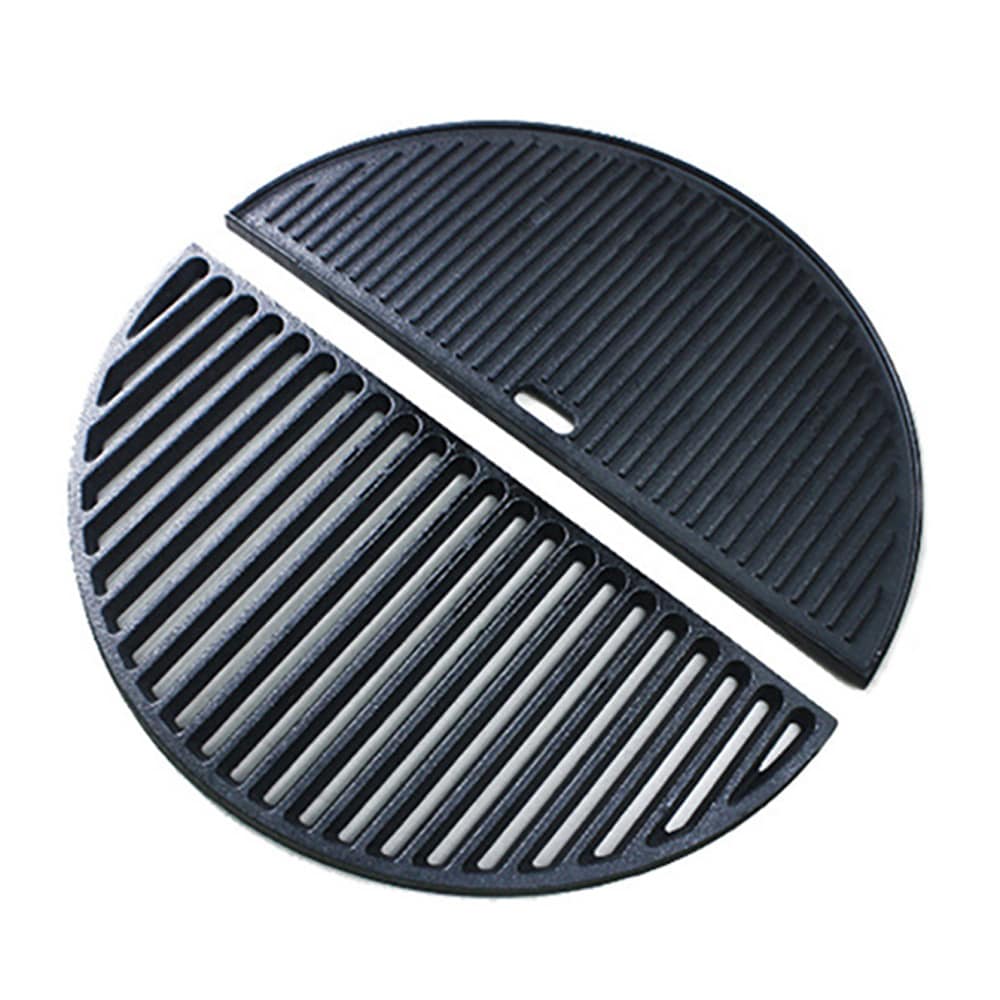 Todelt grillplade i støbejern 25" / stegeplade Ø51 cm / støbejernsplade til keramisk grill