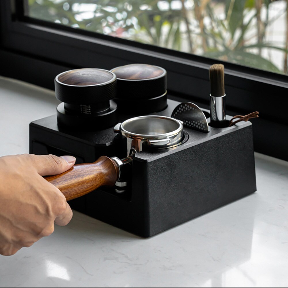 Tampingstation til espresso 18,4 x 16,2 x 7,5 cm / tamperholder / holder til kaffetilbehør