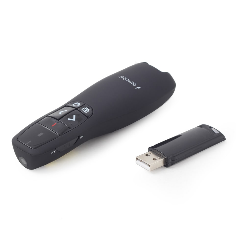 Trådløs præsentationsfjernbetjening med laserpointer / PowerPoint-fjernbetjening / USB-præsentationsenhed 2,4 GHz