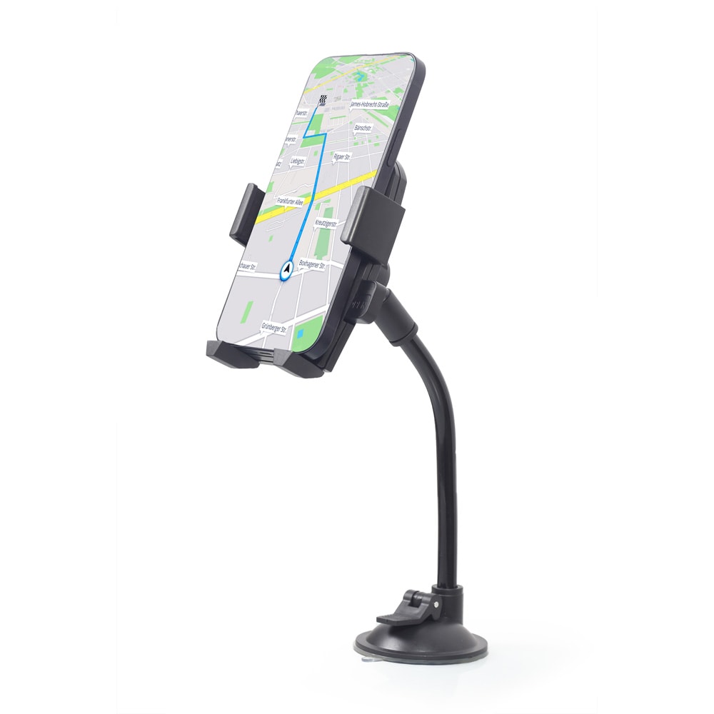 Mobilholder til bil med sugekop / fleksibel telefonholder med bøjelig arm / holder til smartphone op til 6 tommer