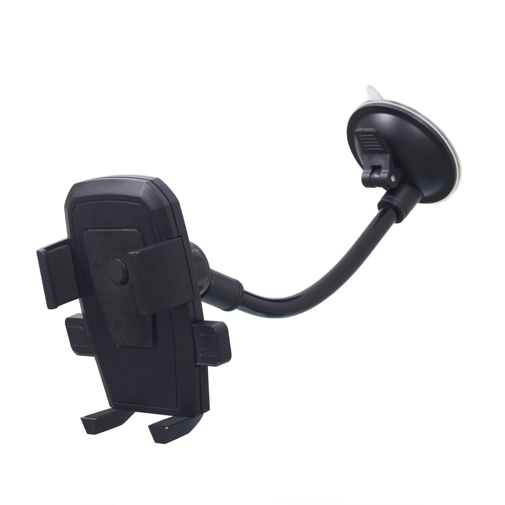 Mobilholder til bil med sugekop / fleksibel telefonholder med bøjelig arm / holder til smartphone op til 6 tommer