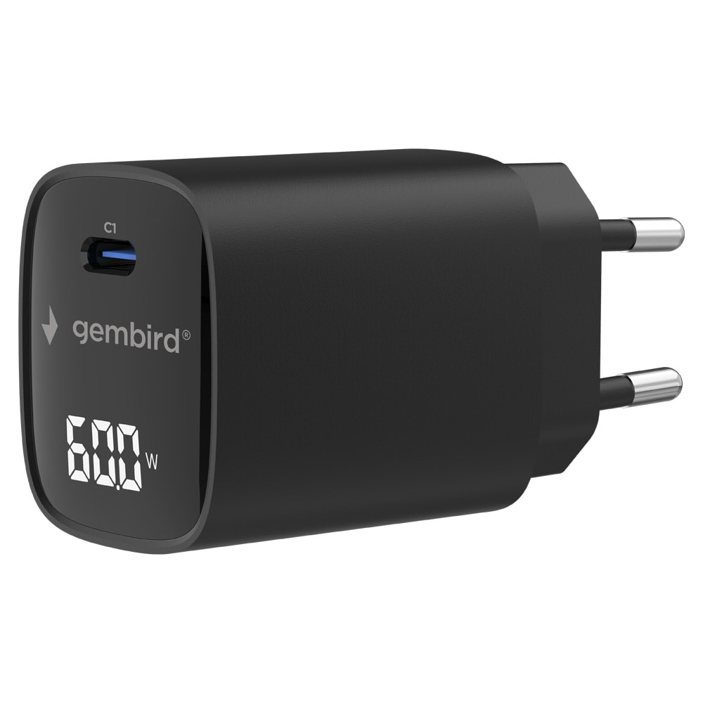 60W hurtigoplader med USB-C PD og QC 3.0 / USB-C-oplader til bærbare computere