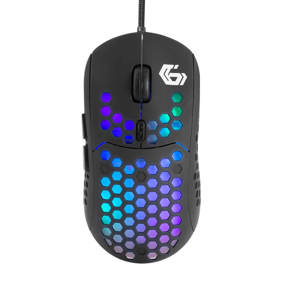 Gamingmus med RGB og 6 knapper / USB-gamingmus med RGB-belysning
