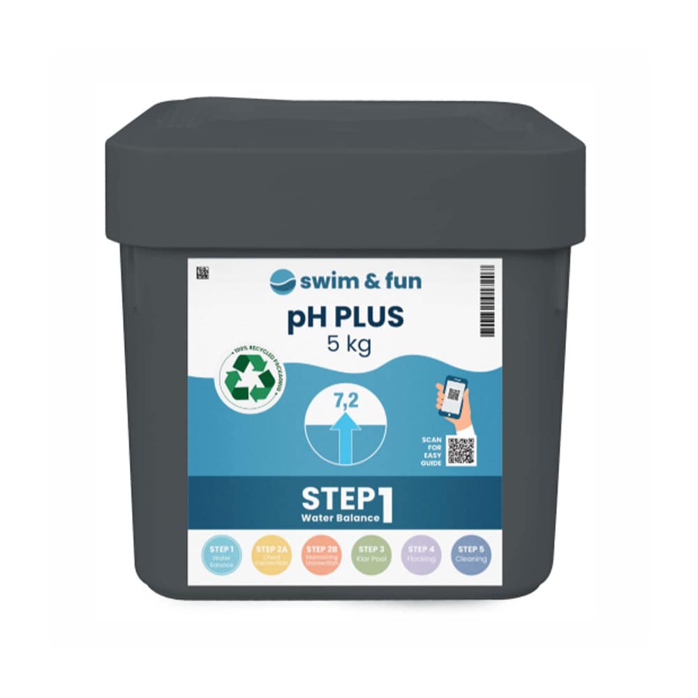 Swim & Fun pH-Plus 5 kg / pH-booster til pool / pH-Plus granulat til poolvand