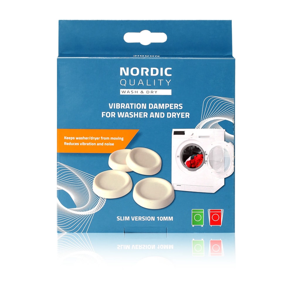 Nordic Quality vibrationsdæmpere Slim 4-pack / Vibrationsdæmpende gummipuder til vaskemaskiner