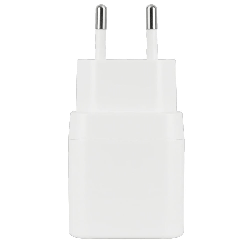 Deltaco USB-C-oplader 1xUSB-C PD 20W - Hvid / USB-C-vægoplader med strømforsyning