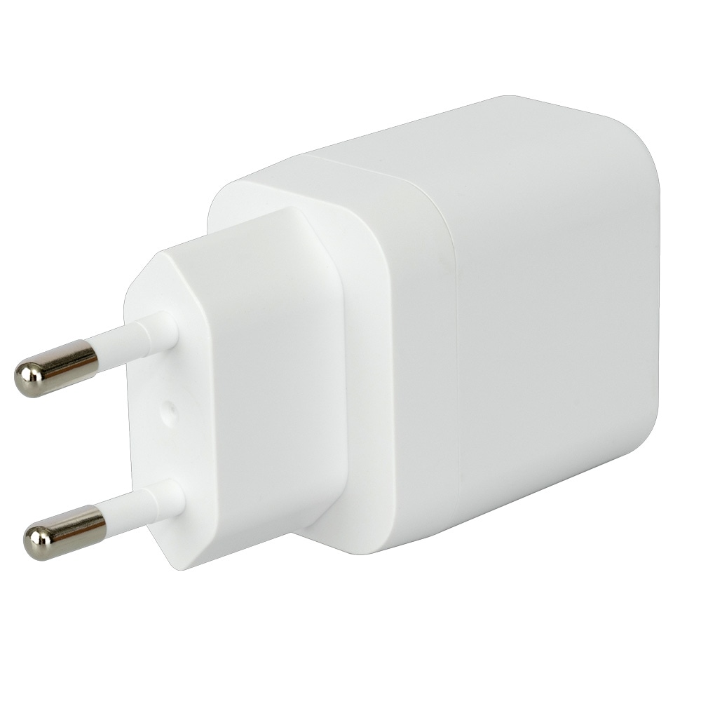 Deltaco USB GaN-vægoplader med 1 x USB 30 W, 1 x USB-C PD 35 W / GaN-oplader med USB-A og USB-C