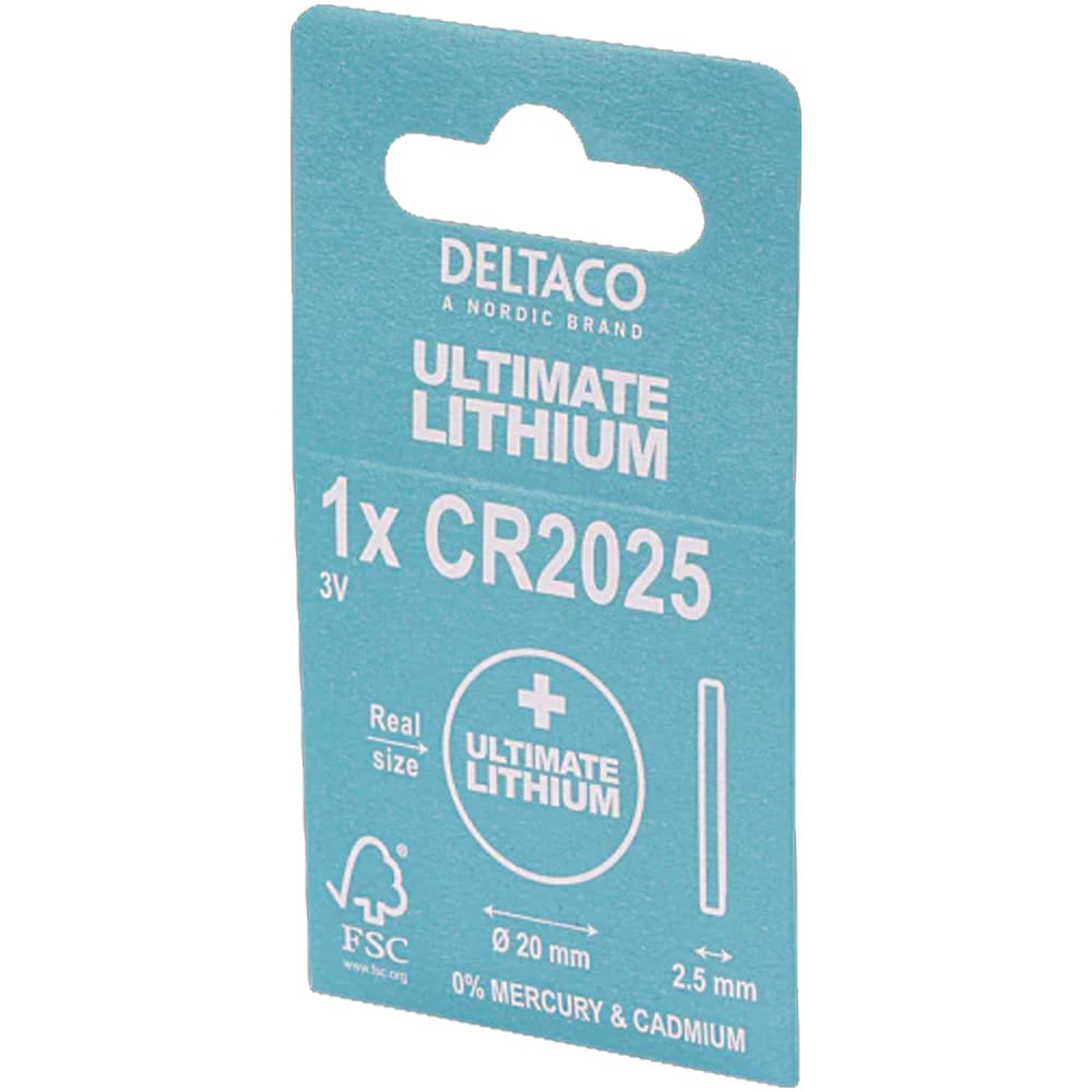 Deltaco Ultimate Lithium CR2025 knapcellebatteri / CR2025 batteri / Lithium knapcelle 3 V