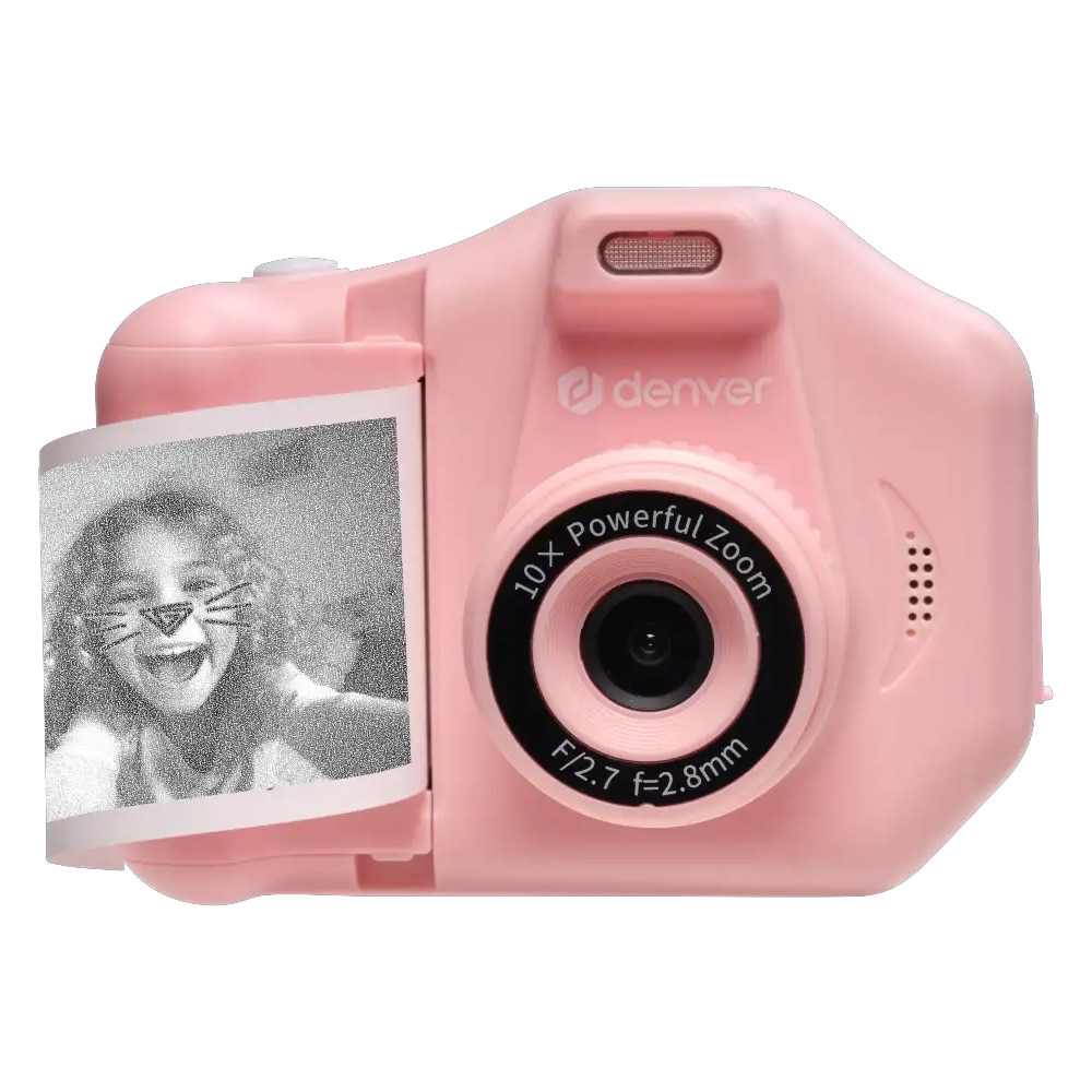 Denver KPC-1370P kamera med fotoprint - Pink / Børnekamera med termisk printer