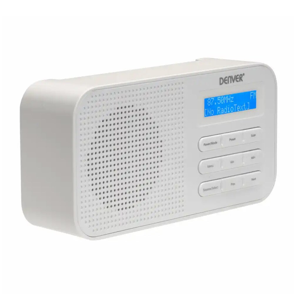 Denver DAB-42W DAB-radio / digitalradio med FM / radio med dobbelt alarm / bordradio – Hvid