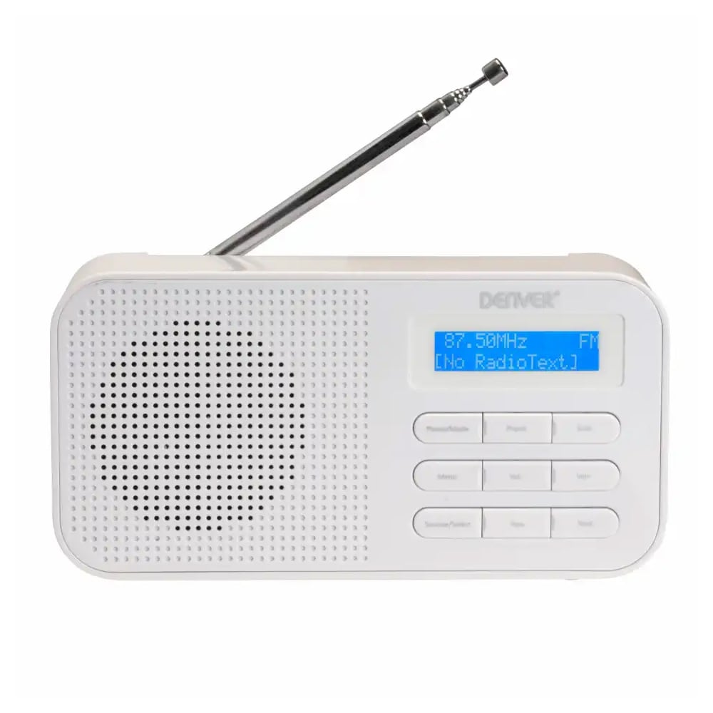 Denver DAB-42W DAB-radio / digitalradio med FM / radio med dobbelt alarm / bordradio – Hvid