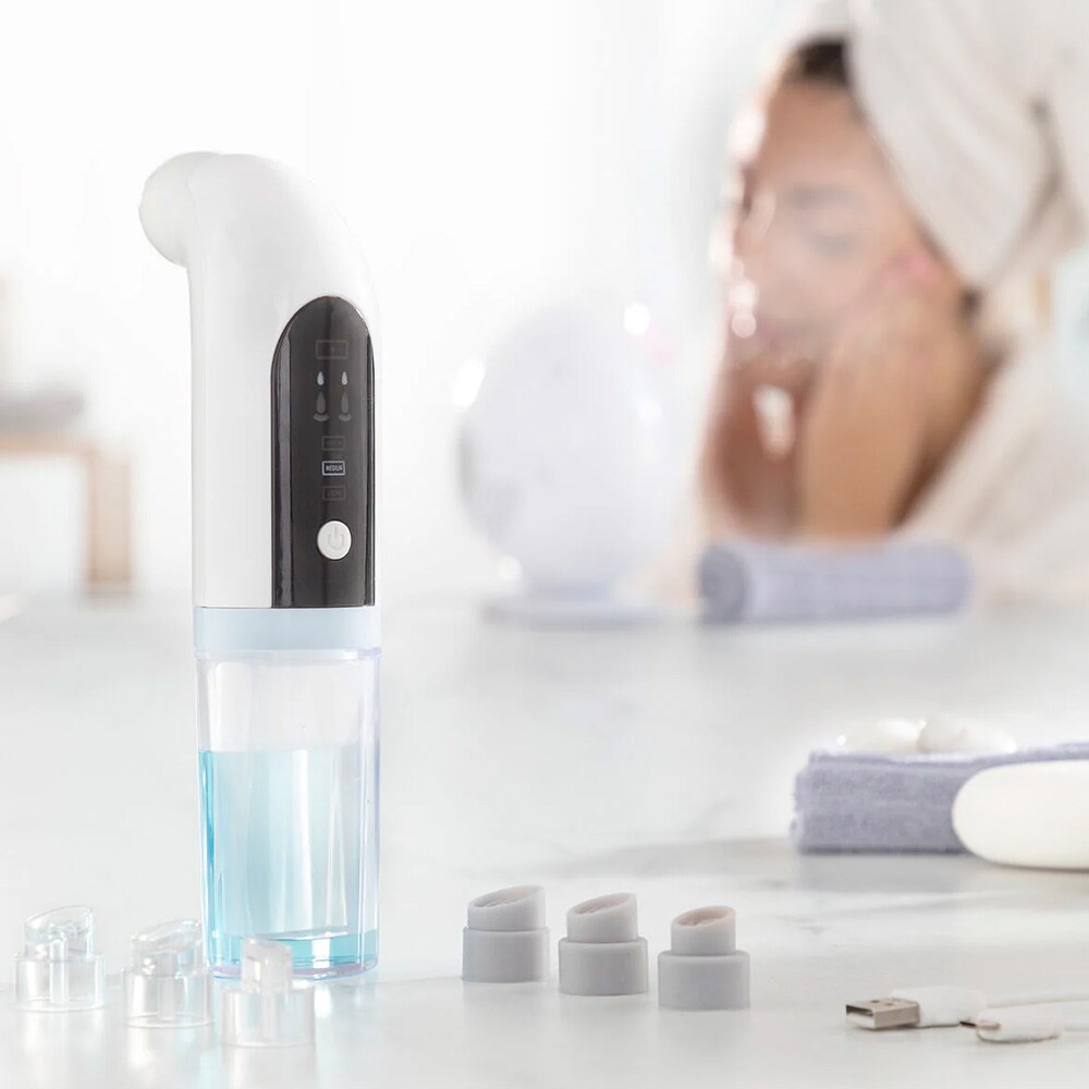 Genopladelig hydro-ansigtsrenser / porerenser med vand / hydro-cleanser med 6 mundstykker