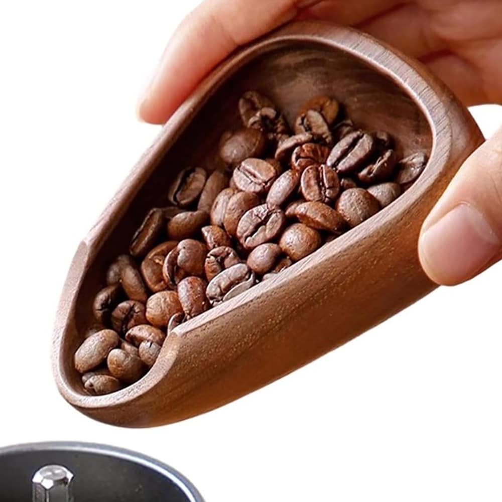 Vejskål i valnøddetræ til kaffebønner / Vejskål til kaffe / Vejskål til kaffebønner