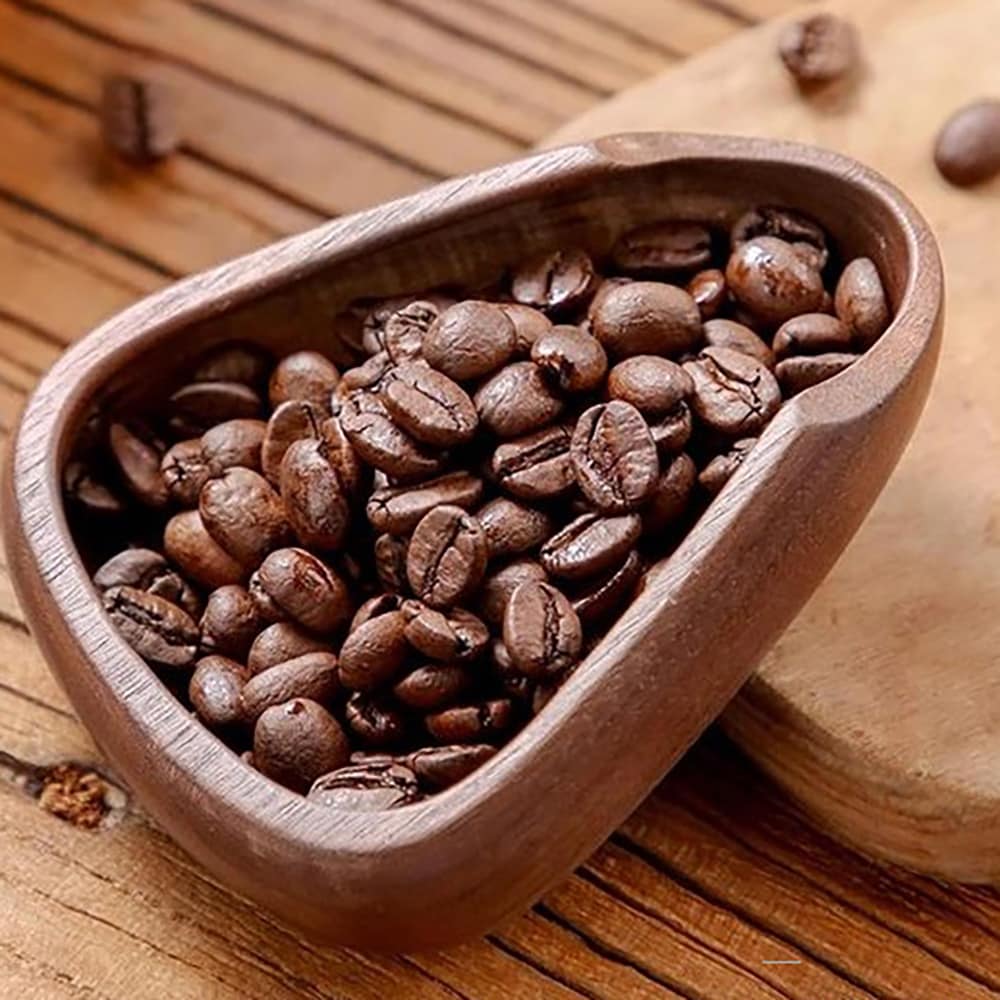 Vejskål i valnøddetræ til kaffebønner / Vejskål til kaffe / Vejskål til kaffebønner