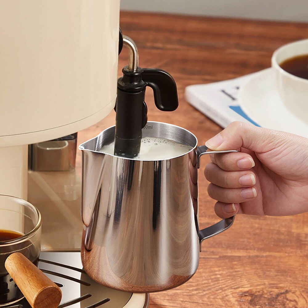 Mælkekande i rustfrit stål 350 ml / mælkeskummekande / baristakande med spids tud
